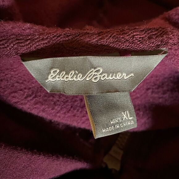 Men’s Eddie Bauer Plumb Colored Zip-Up Hooded Jacket. Size XL. - Picture 3 of 4